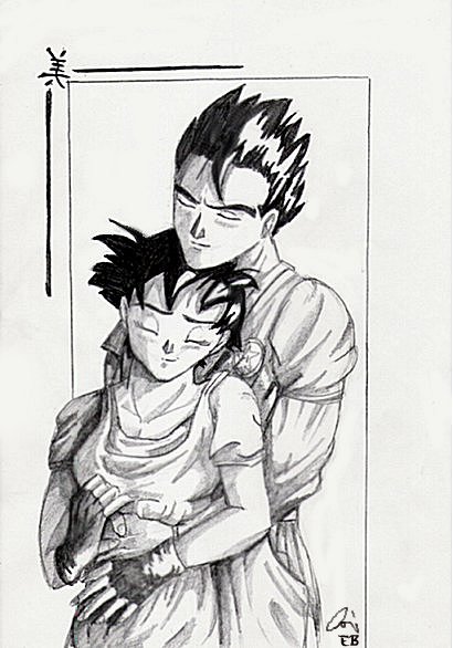 Gohan + Videl sketch.