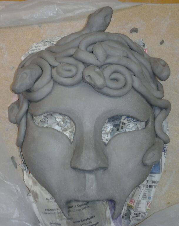 Medusa Mask on the Work Table