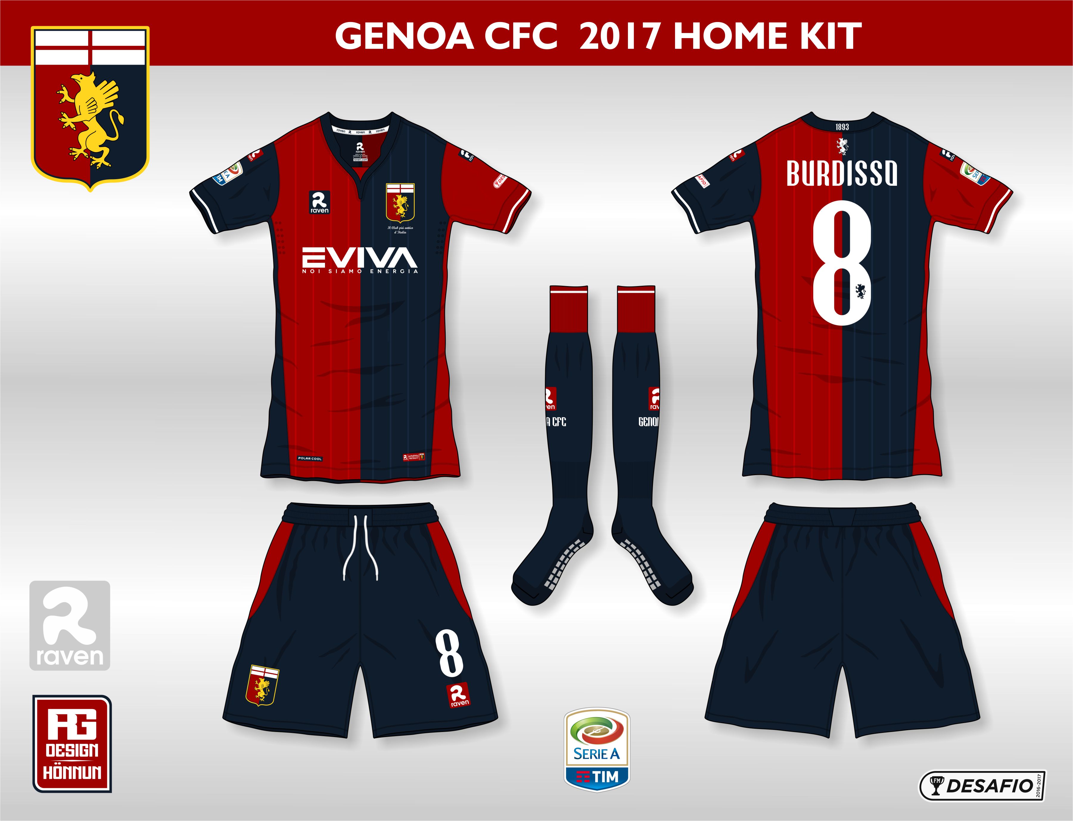 Genoa CFC 2017/18 Lotto Home Kit - FOOTBALL FASHION