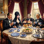 Price, Elvira, Lugosi, Karloff and Cushing @ Tea