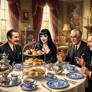 Price, Elvira, Lugosi, Karloff and Cushing @ Tea