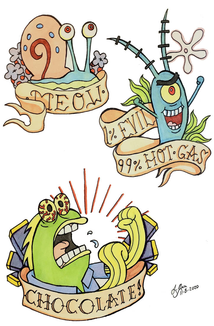 Spongebob Tattoo Practice by Androgynymph on DeviantArt