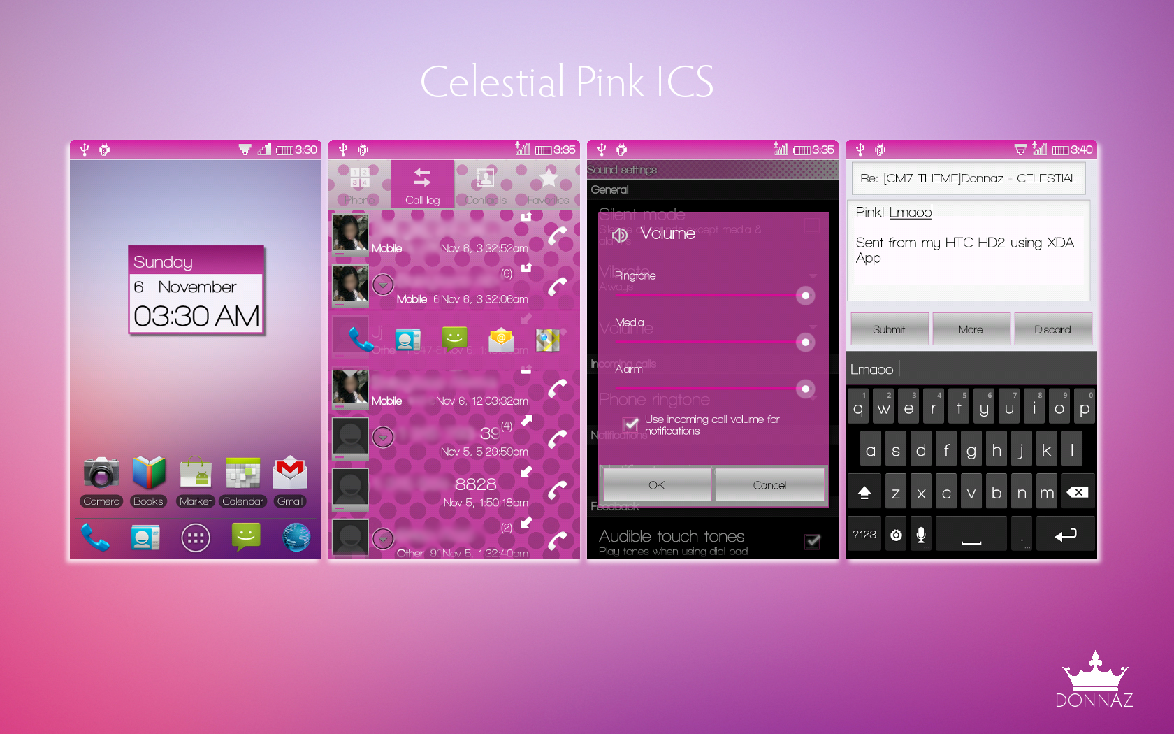 Celestial Pink ICS CM7 Theme