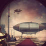 Stock Steampunk  dirigible  port premade