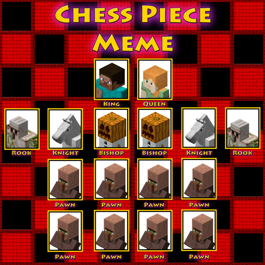 Minecraft Chess Sticker Minecraft chess set - Hero side by BrownPen0 on DeviantArt