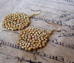 Golden beaded earrings by yael360