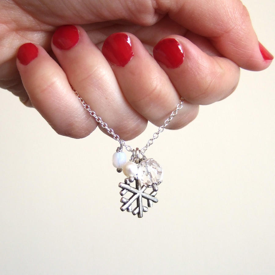 Snow white Inspired Snow flake necklace