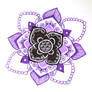 Purple black mandala zentangle