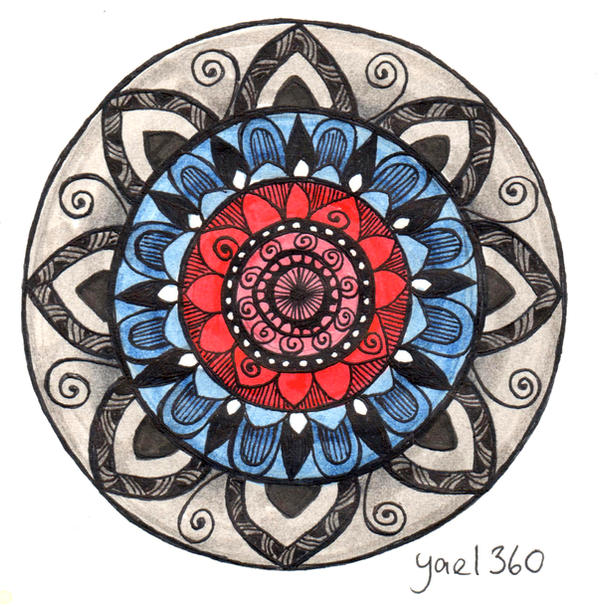 Full color bulls eye mandala