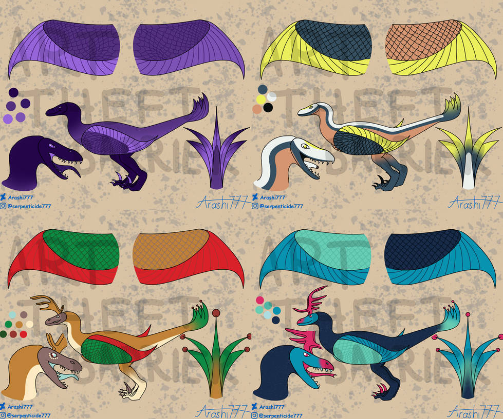 Colorful Avatar Raptors RaptorAdoptables by Arashi777 on DeviantArt