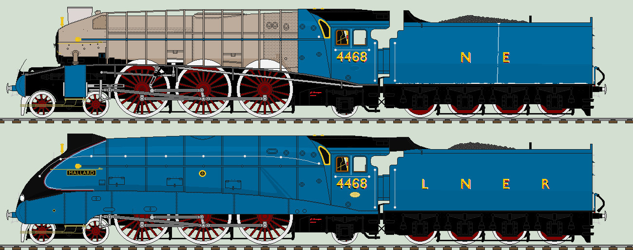 LNER A4 liveries - 4468 'Mallard' 1985 - 1988