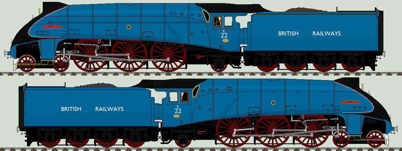 Lner R22 LNER A4 liveries - E22 'Mallard' by 2509-Silverlink on DeviantArt