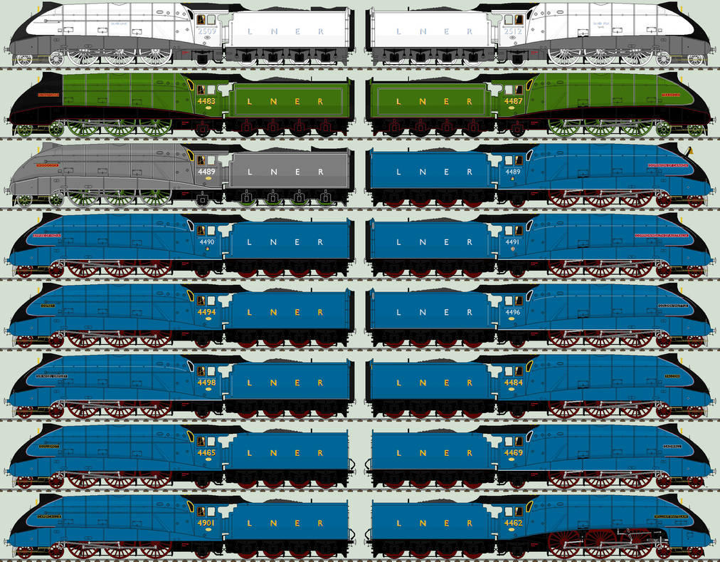 LNER A4 livery chart - part one by 2509-Silverlink on DeviantArt