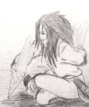 Just  sketch. Madara with tessen.