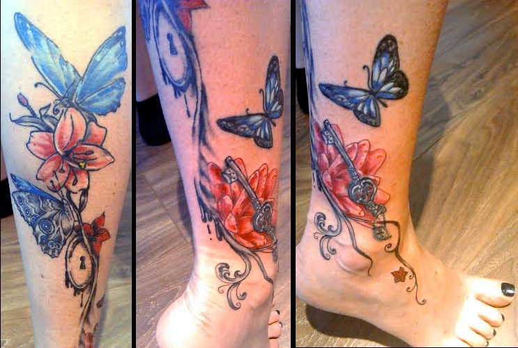 Butterflies and lilies