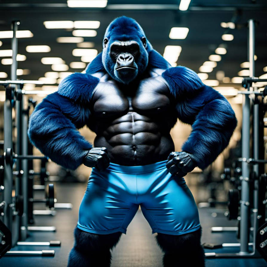Buff Gorilla Blue Briefs Flexing Transforming Fluf by FoxBoy89 on ...