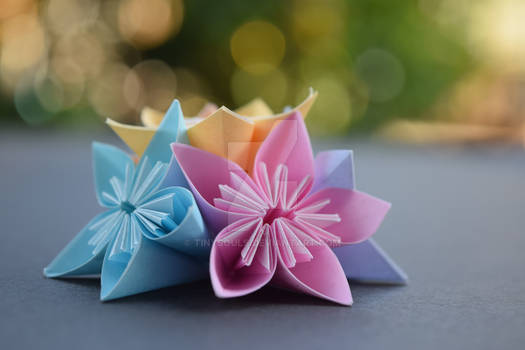 Kusudama handmade origami flowers