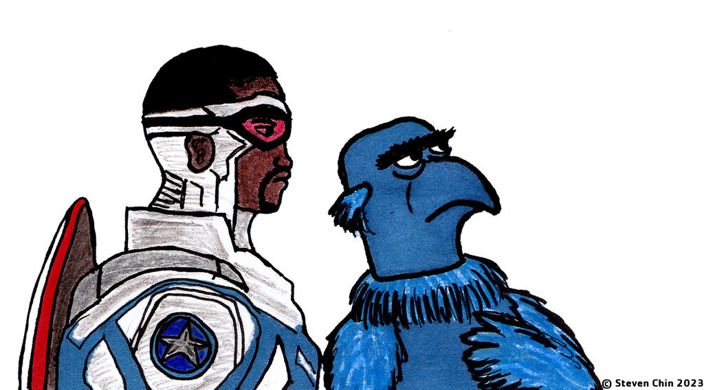 Sam Wilson Sticker Sam Wilson and Sam the Eagle by Rocket-Stevo on DeviantArt