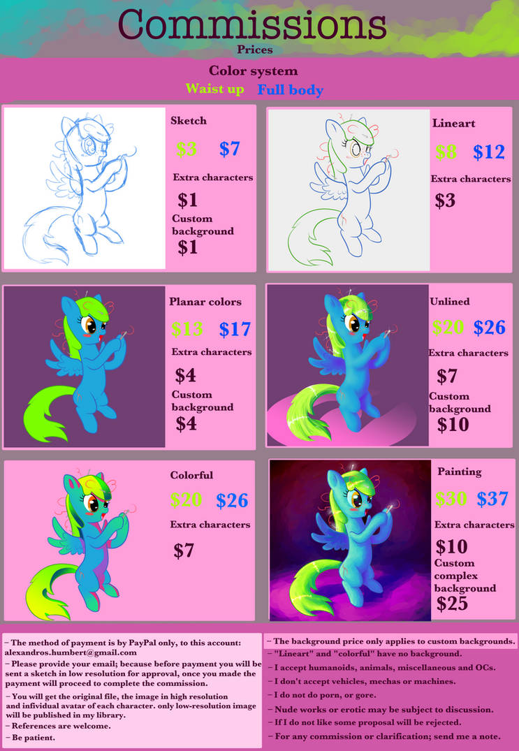 Commissions Info by halemartist Commissions Info by halemartist
