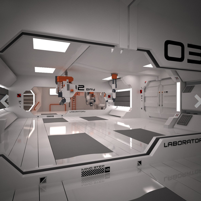 Sci fi Corridor Hallway Interior 3D model free