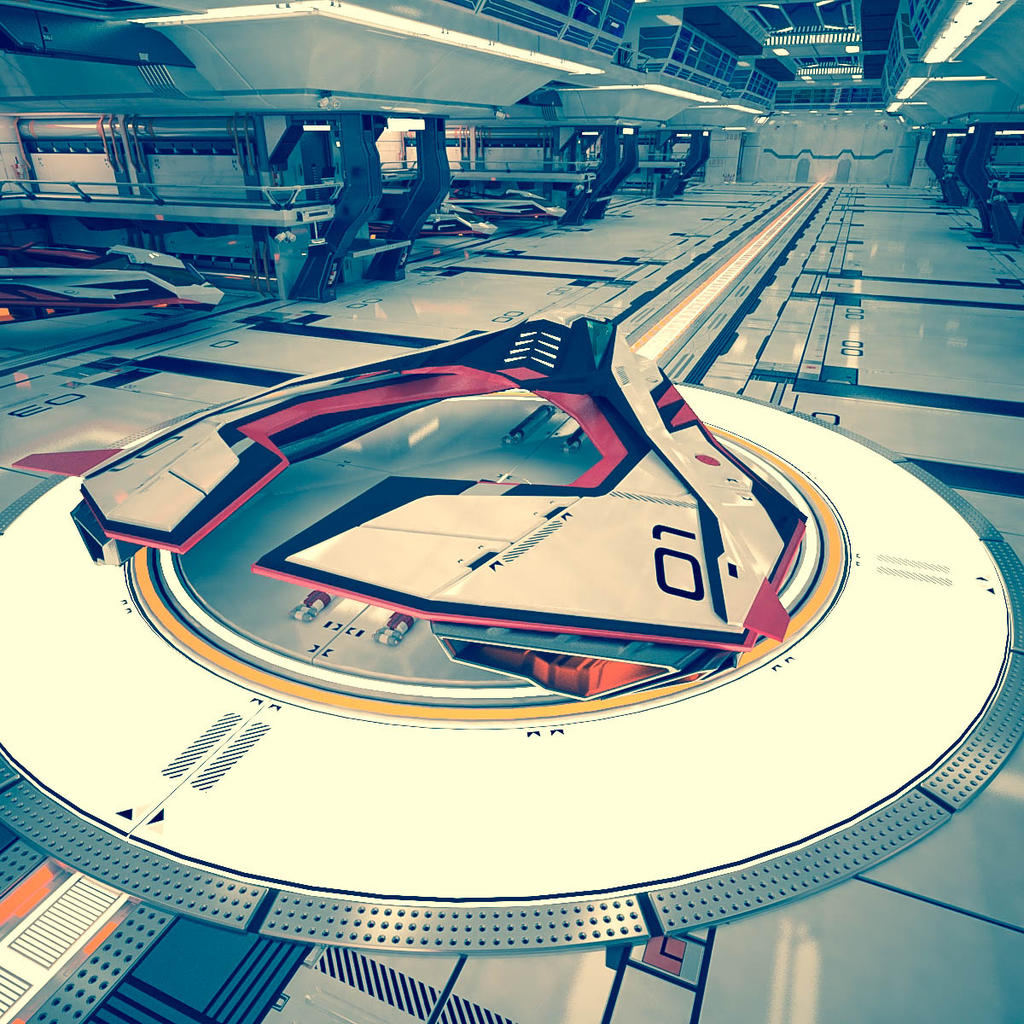Sci Fi Spaceship Hangar Interior 3d Model Free By A Cermak