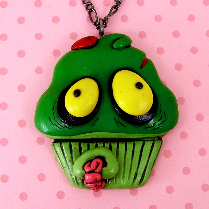 Zombie Cupcake Necklace