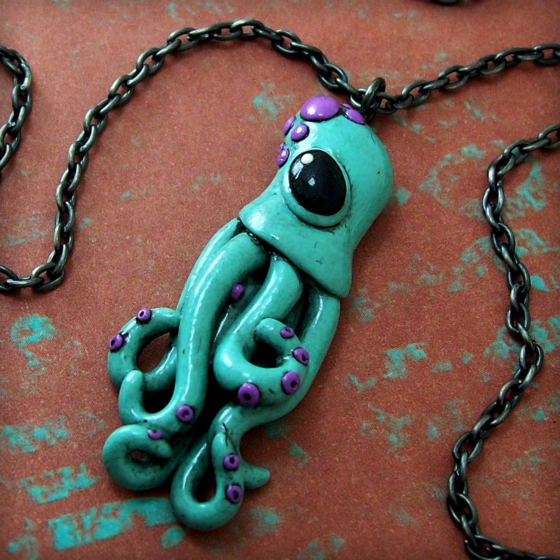 Teeny Squid Necklace