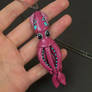 Raspberry Squid Necklace