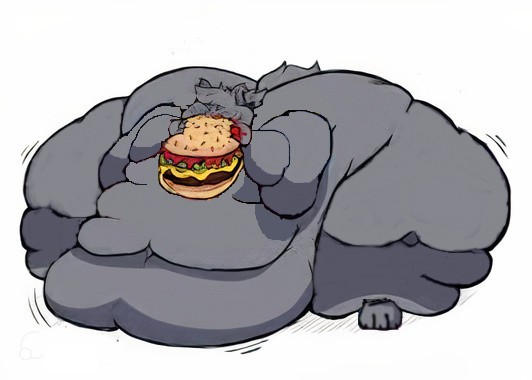 fat kapi eating big cheeseburger by TAILSCOOLX3 on DeviantArt