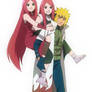 Minato,Kushina and hoshimi {Uzumaki piggy back}