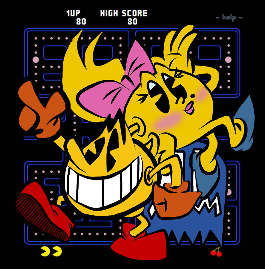 Pac-Man and Ms. Pac-Man by EeyorbStudios on DeviantArt