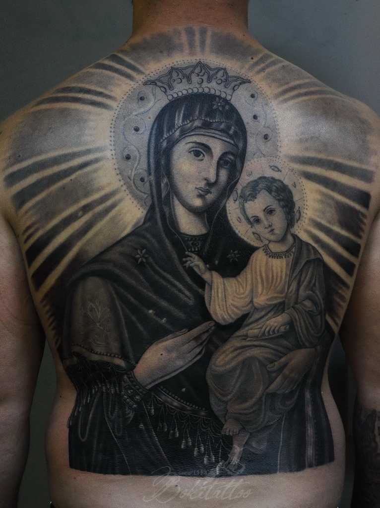 virgen mary tattoo
