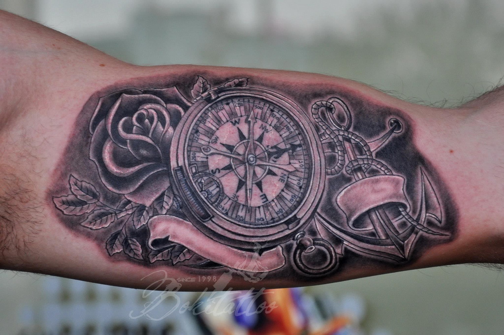Compass and Anchor Tattoo by Bokitattoo on DeviantArt Compass and Anchor Tattoo by Bokitattoo on DeviantArt