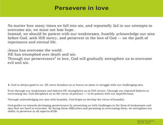 Persevere in love