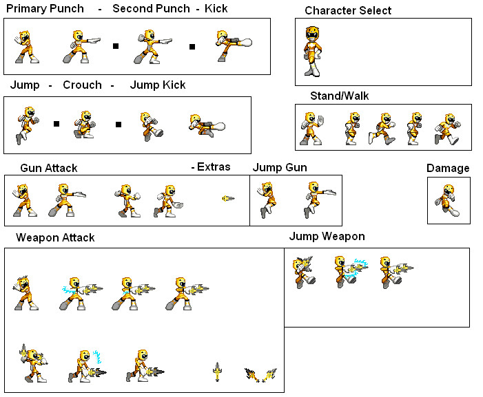 Yellow Ranger Sprites /MMPR by Curty86 on DeviantArt