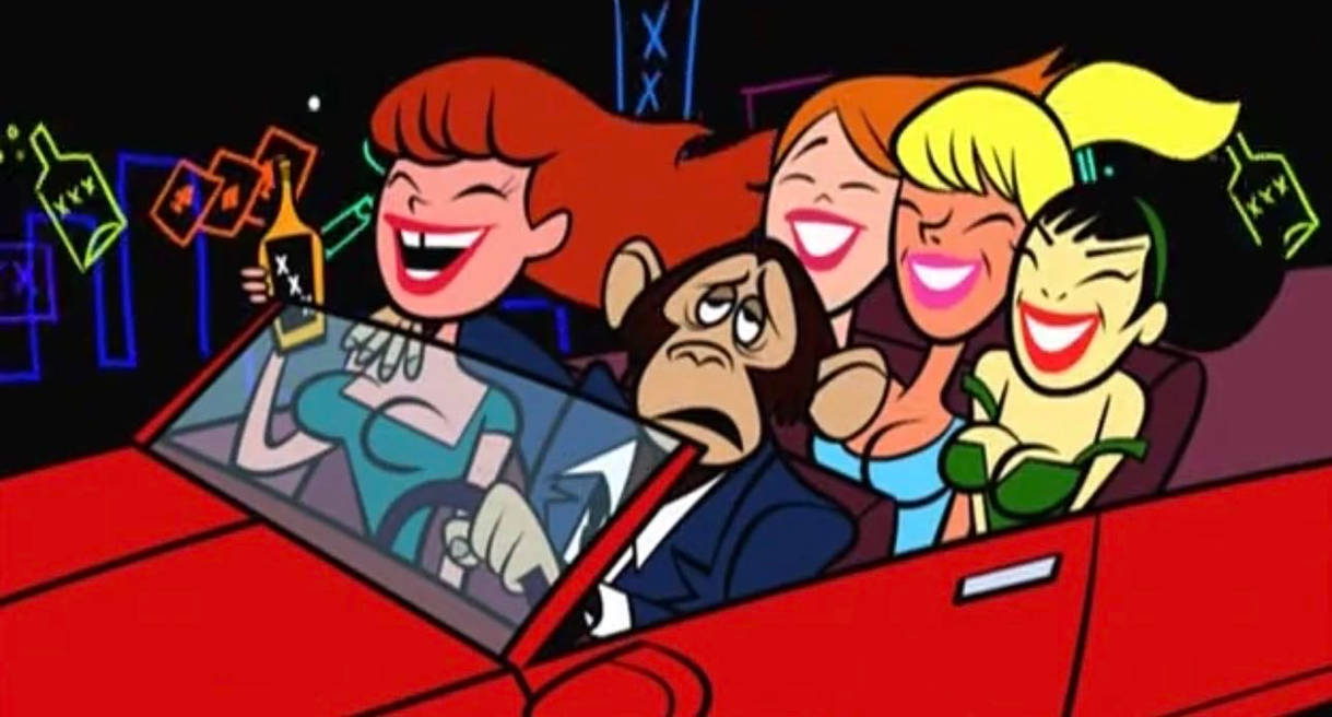 Girl Rally Monkey Monkey driving a red car with four women in car by carrigangarrigan on ...