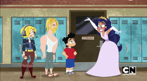 Diana dressed up as a homecoming queen for Garth