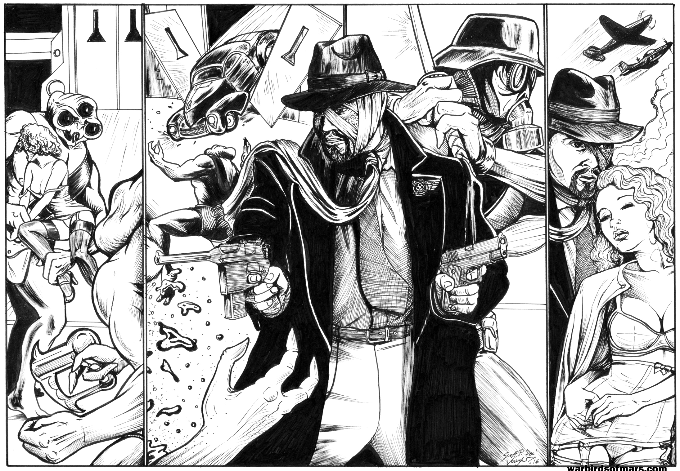 Warbirds of Mars Page50-3 Hunter and Mask by DocRedfield