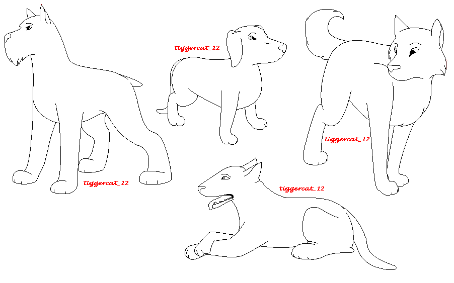 dog lineart set