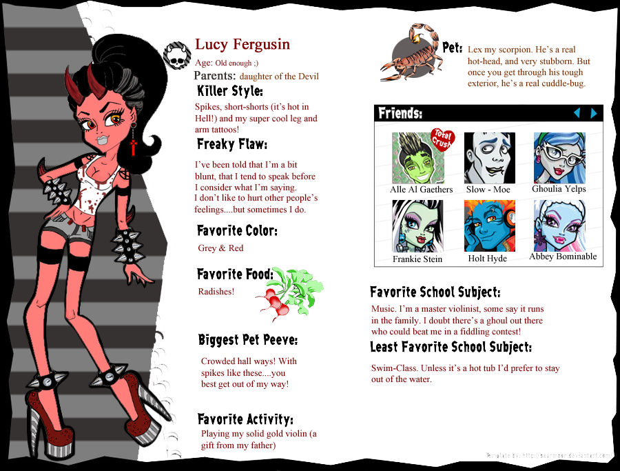 Monster High OC Lucy Fergusin by WhenTheTitleCalls on DeviantArt
