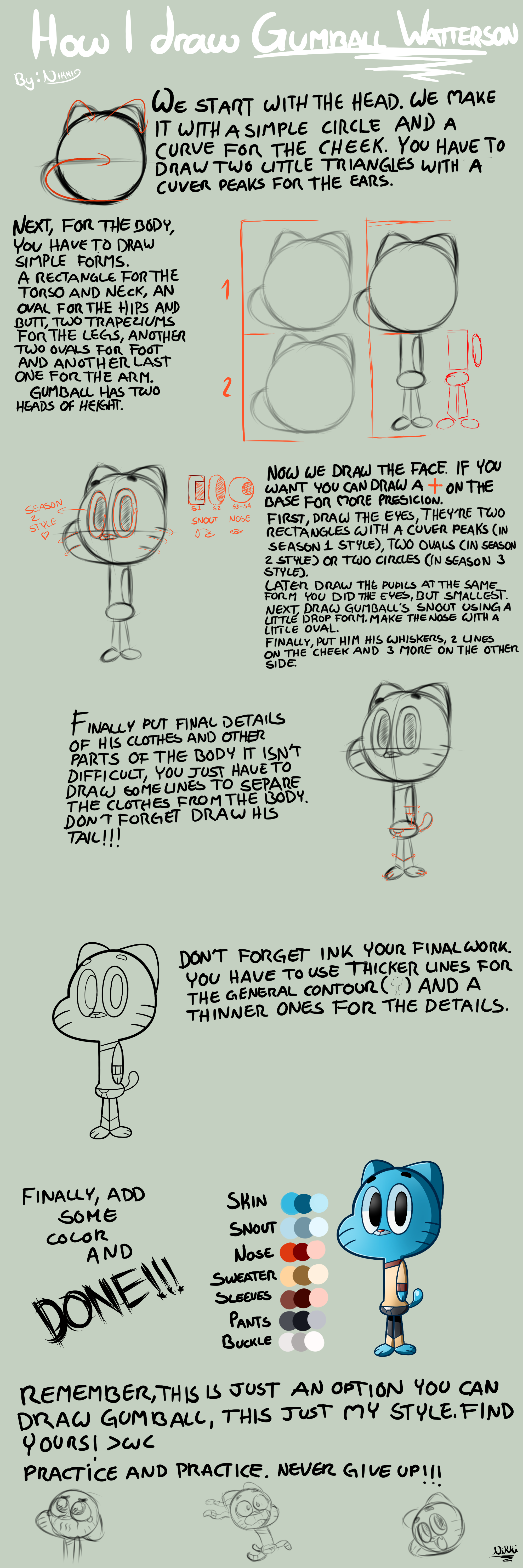 How to Draw Gumball Watterson 