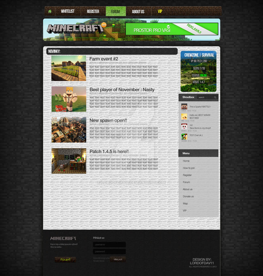 Minecraft Theme by LordOfDav11 (PSD for BUY !) by LordOfDav11 on DeviantArt
