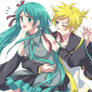 Miku Hatsune and Len Kagamine