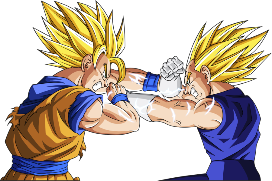 Majin Bejita Vs Son Goku Supa Saiya-jin By Monstkem - Goku Ssj2 Vs Vegeta  Ssj2 PNG Transparent With Clear Background ID 207738