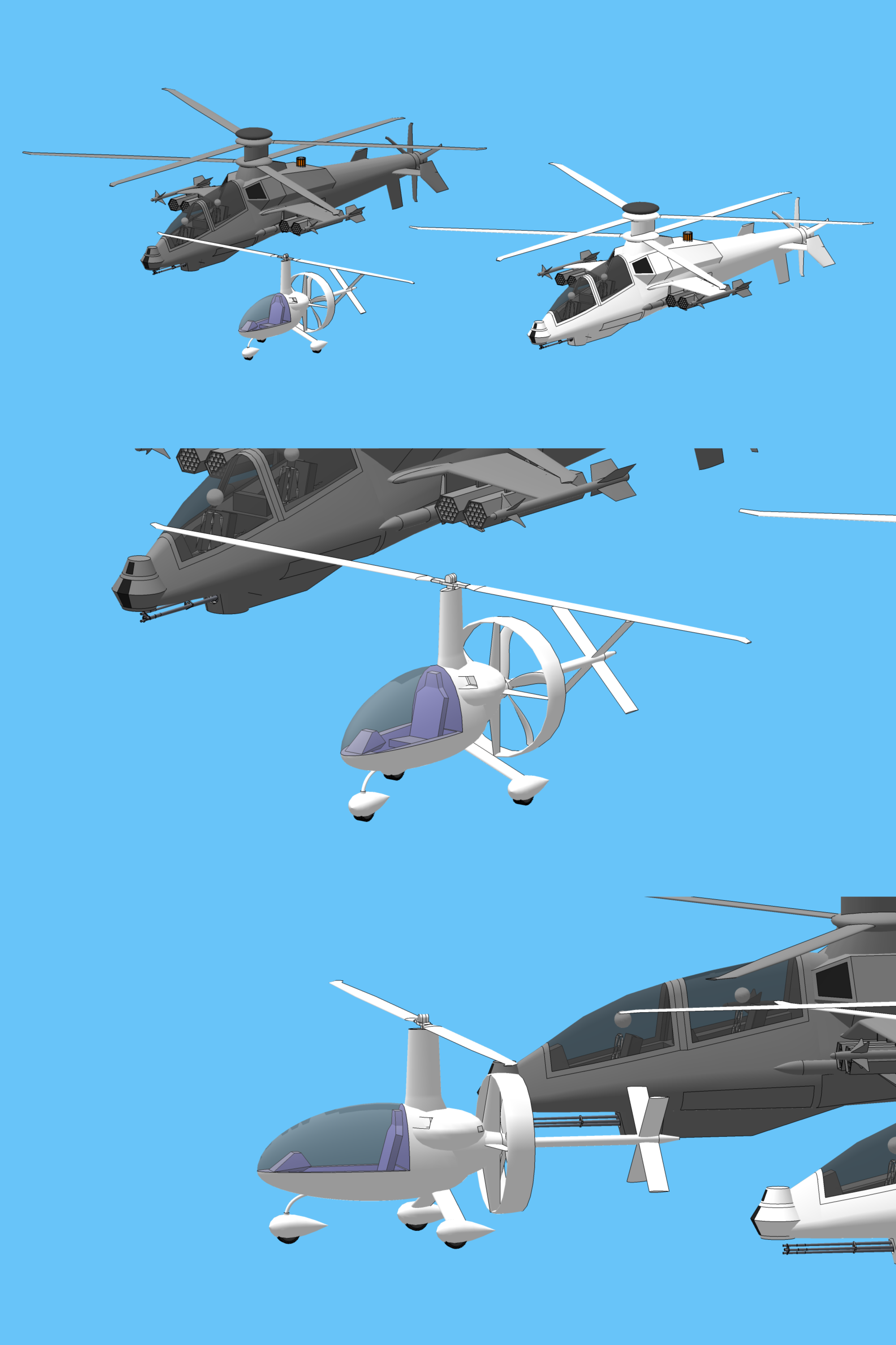 SecondLife design Gyrocopter in sketchup