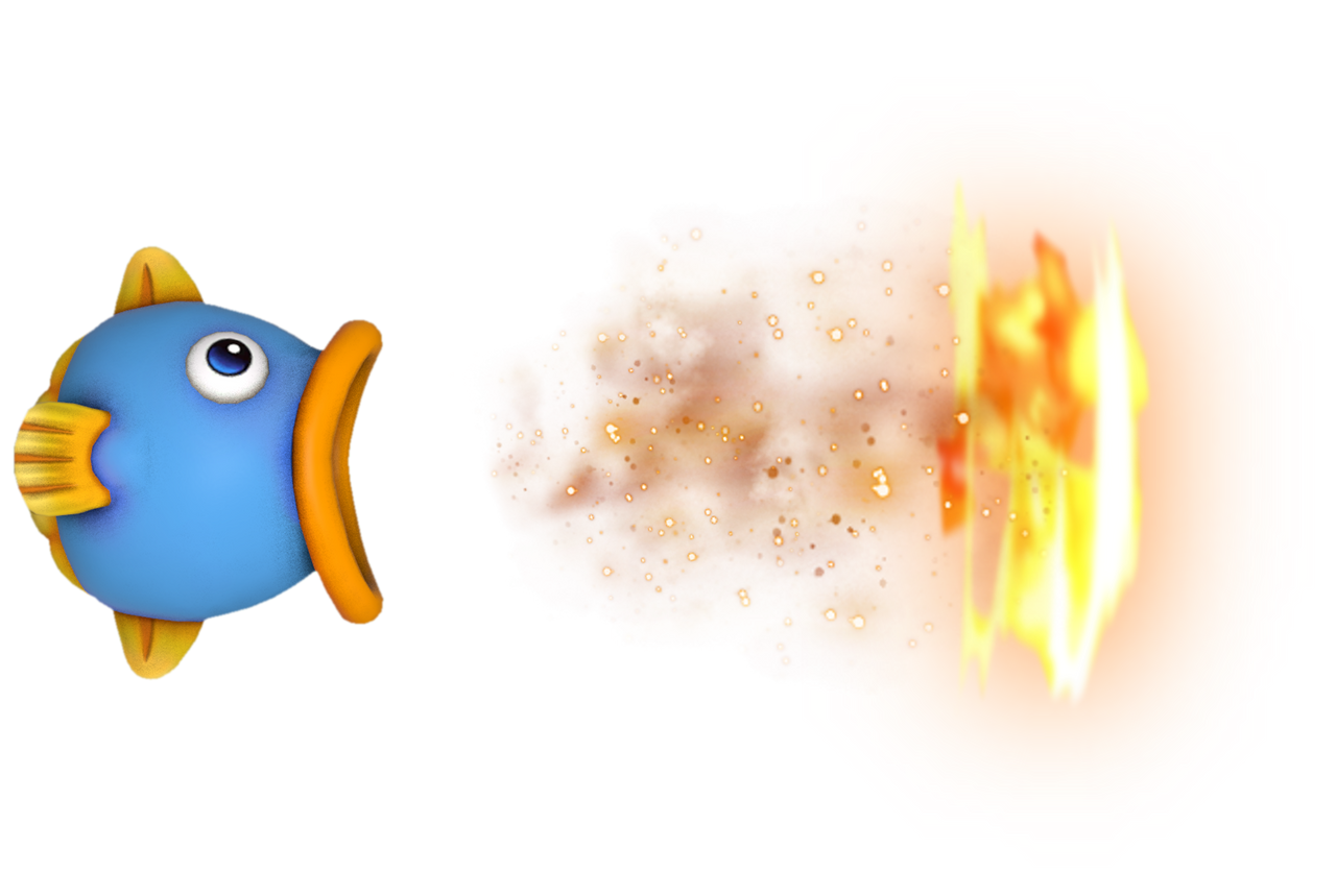 Kine the Fish spewing fire by transparentjigglyPt2 on DeviantArt