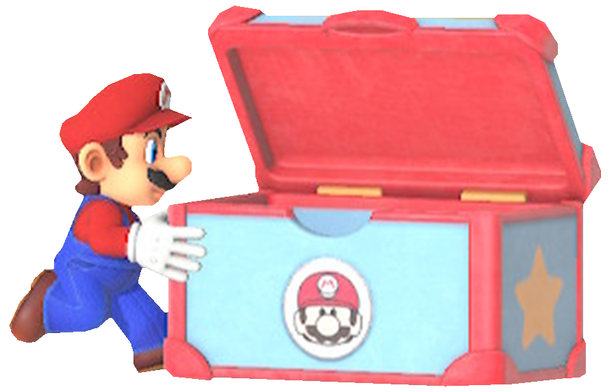 Super Mario with an open box of toys by transparentjigglyPt2 on DeviantArt