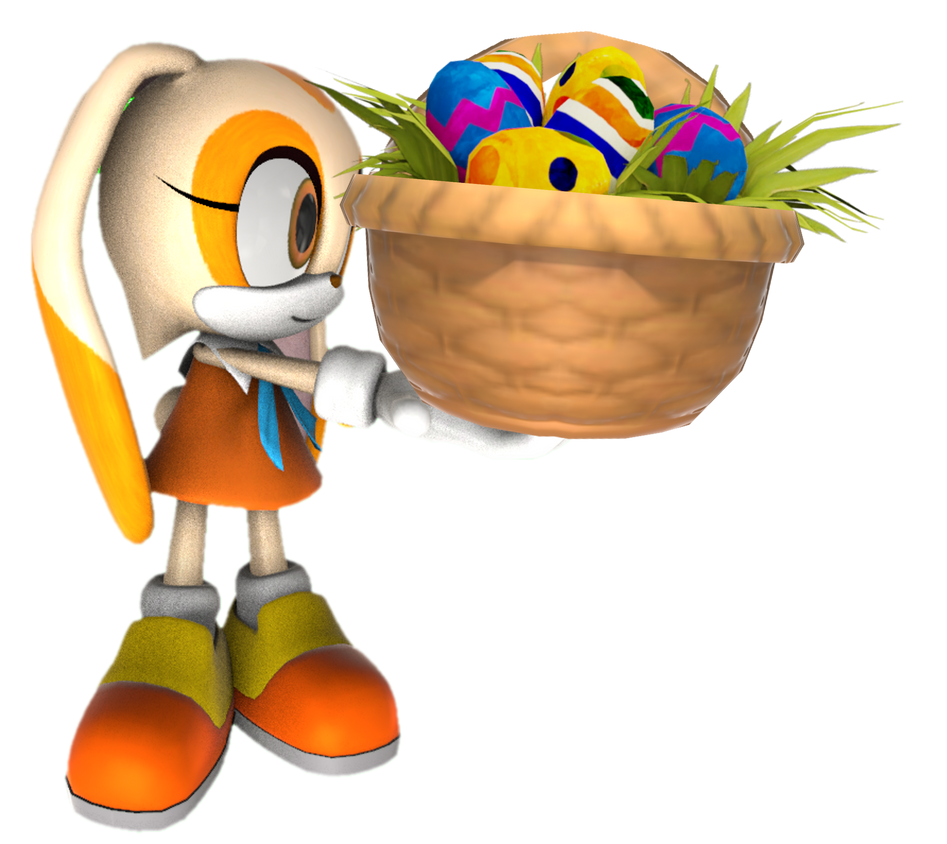 Cream the Rabbit with an Egg Basket by transparentjigglyPt2 on DeviantArt