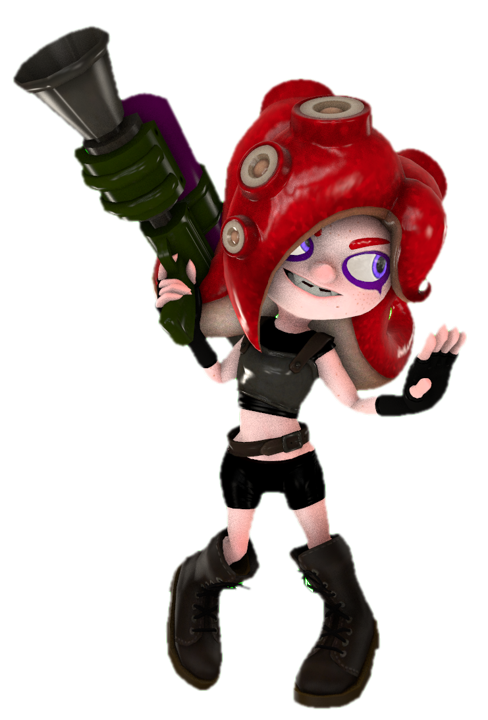Enemy Octoling posing with her weapon 2 by transparentjigglyPt2 on ...