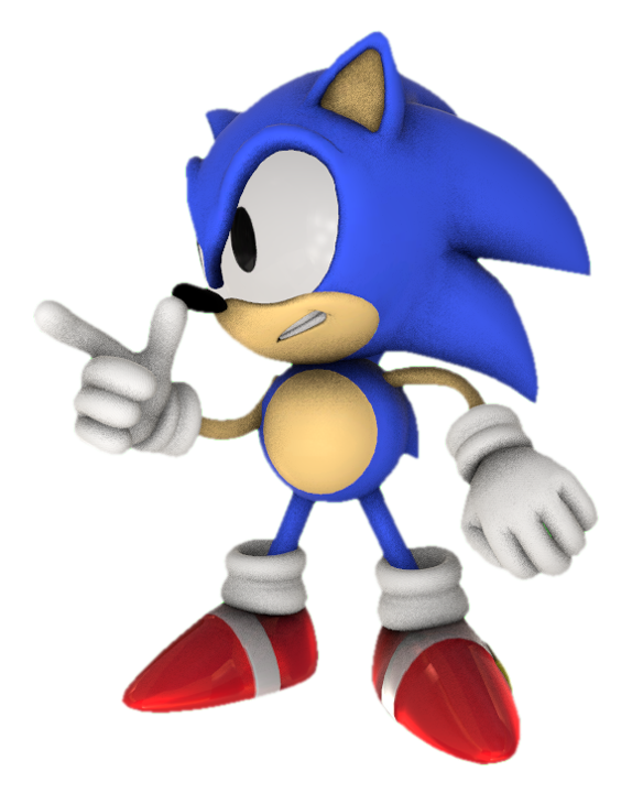 Classic Sonic pointing angrily by transparentjigglyPt2 on DeviantArt